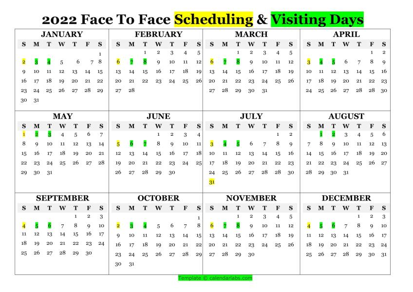 Face to Face Visitation Hours